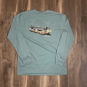 Properly Tied Men's Boat Ride Blue Long Sleeve T-Shirt Size Large